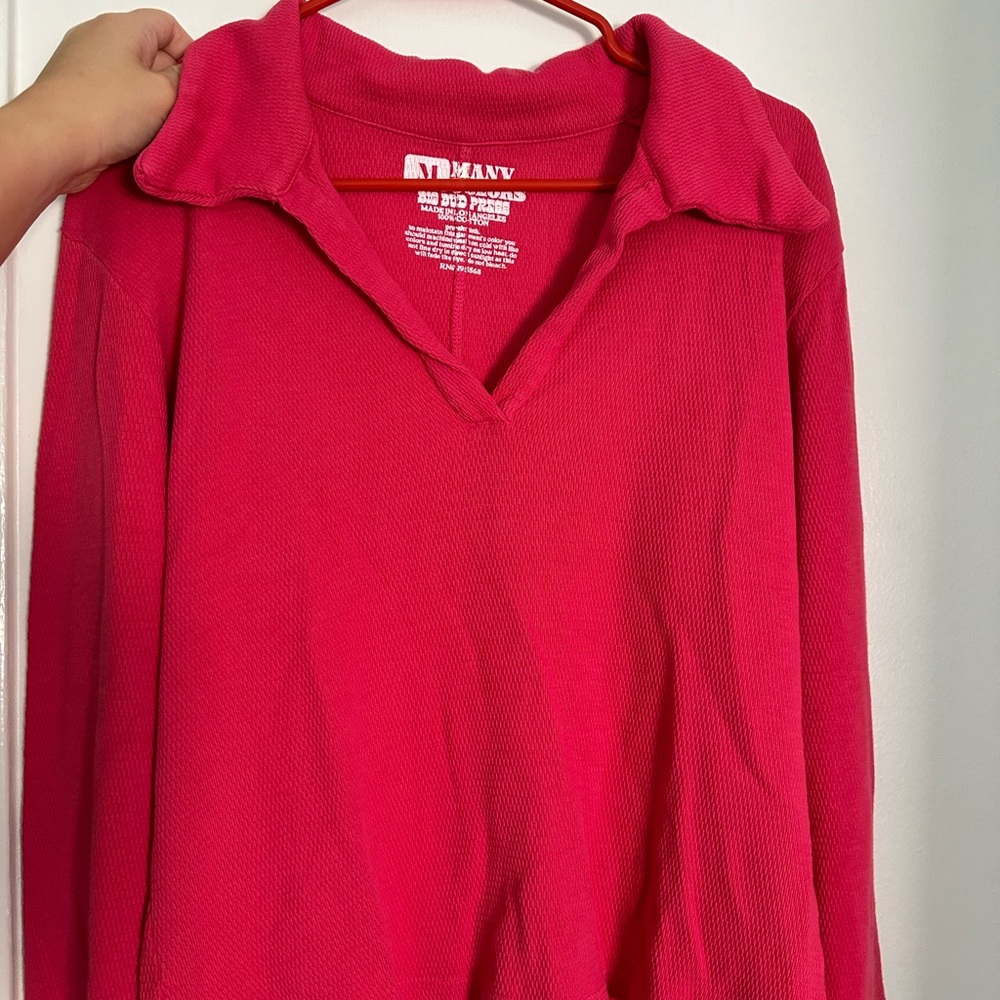 Big Bud Press Long Sleeve Fisherman Polo Hot Pink - NWOT Medium